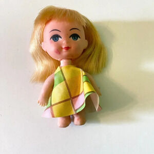 Vintage Liddle Kiddle Clone Doll  Marked K H Blonde Hair 3 Inch Tall